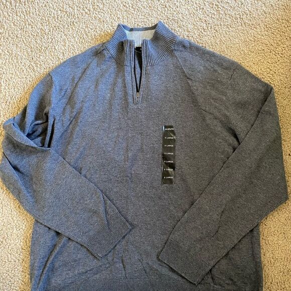 Mens Gray Alfani Quarter Zip Pullover Sweater Sweatshirt NWT - Picture 1 of 2